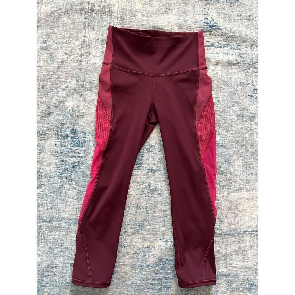 Lululemon Dark Adobe / Blush Berry / Violet Red Colour Me Ombre Crop *21" Size 4